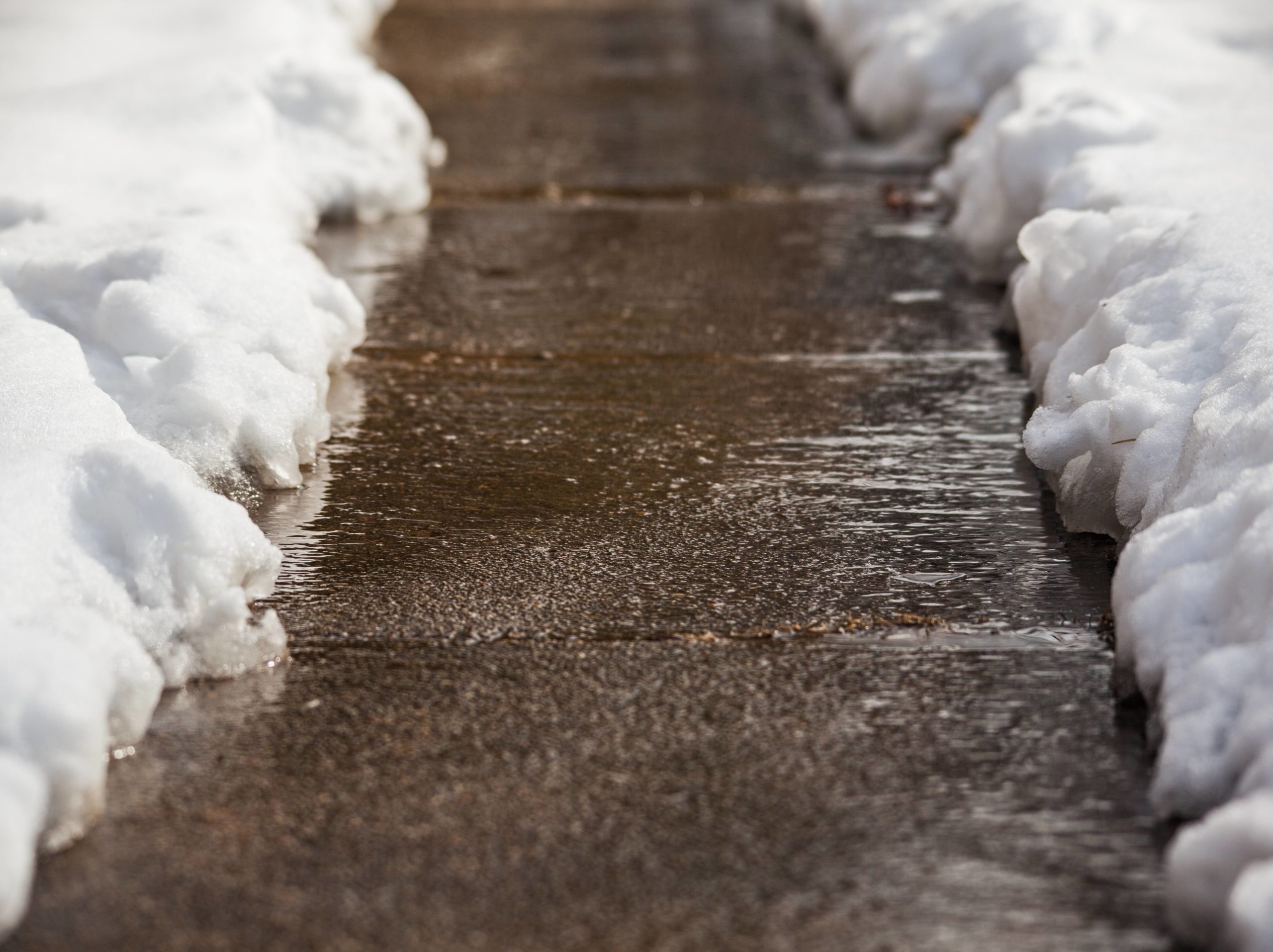 An icy sidewalk